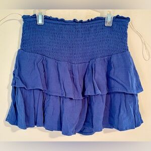 Hayden Girls Royal Blue Tiered Mini Skort Fully Lined Smocked Waist Sz Small